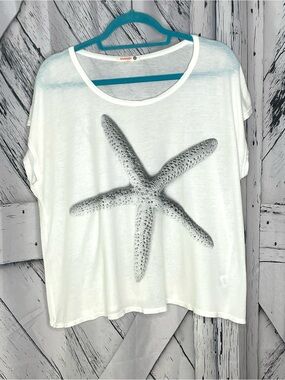 Sundry Starfish Graphic Tee White OS